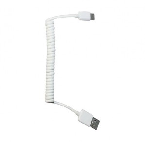 Кабель USB -Am/microB 5p 1.5м FaisON FS-K-163 Spring пружинка, 2.1A, силикон, цвет: белый фото №18369