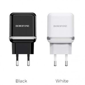 Адаптер питания Borofone, BA25A, 2100mA, пластик, 2 USB, цвет: черный фото №18454