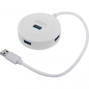 Разветвитель USB 3.0 HUB Smartbuy с выключателями, 4 порта, СуперЭконом круглый, белый, SBHA-7314-W фото №18538