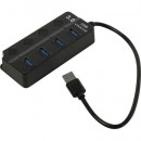 Разветвитель USB 3.0 HUB Smartbuy с выключателями, 4 порта, СуперЭконом круглый, черный, SBHA-7324-B фото №18539