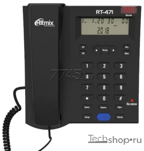 Телефон проводной RITMIX RT-471 черный фото №18627