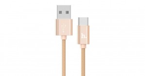 Кабель USB -Am/microB 5p 1.0м HOCO X2 2.1A, ткань розовое золото фото №18658