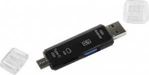 Устройство чтения карт памяти Smartbuy (SBR-801-S) USB/OTG/MicroSD/Type C/Micro USB фото №18683