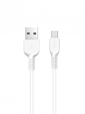 Кабель USB -Am/microB 5p 1.0м HOCO X13 2.4A силикон белый фото №18855