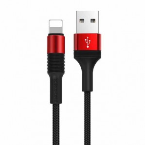 Кабель Borofone BX21 USB (m)-Lightning (m) 1.0м 2.4A ткань красный фото №18872