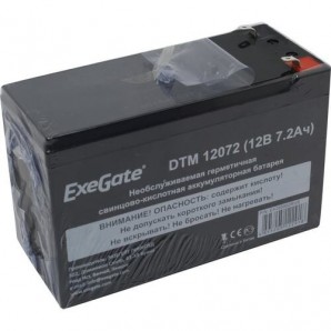Аккумулятор Exegate DTM 12072 (12V 7,2Ah, клеммы F1) фото №18938