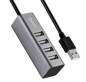 Разветвитель HOCO HB1 4USB USB (m) серебряный фото №18969
