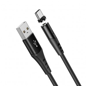 Кабель USB -Am/microB 5p 1.0м HOCO X60 Honorific, 2.0A, силикон, магнитный, чёрный фото №19078