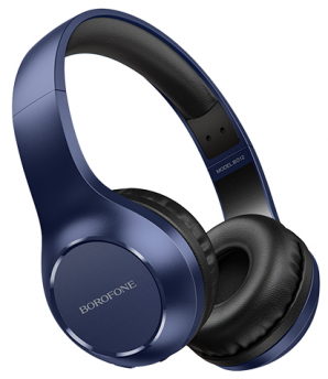 Гарнитура беспроводная Bluetooth Borofone BO12, Extra Bass, беспроводные, bluetooth 5.0, AUX, цвет: синий фото №19111