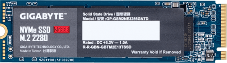 Твердотельный накопитель SSD M.2 256 GB Gigabyte Client SSD GP-GSM2NE3256GNTD PCIe Gen3x4 with NVMe, 1700/1100, IOPS 180/250K, MTBF 1.5M, 3D TLC, 300TBW, NVMe 1.3, RTL фото №19185