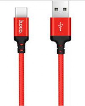 Кабель HOCO X14 USB 2.0 - TYPE-C 2.0м 3.0A ткань, красный фото №19202