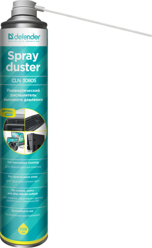 Сжатый газ для продувки пыли DEFENDER CLN30805 для очистки ПК (1000 мл) фото №19313
