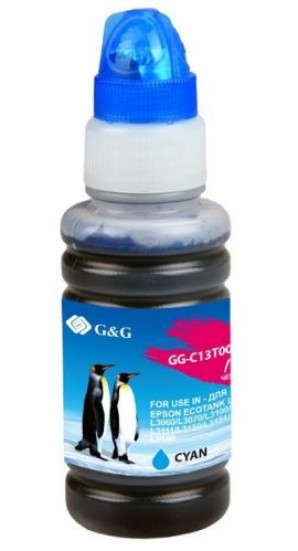 Чернила G&G GG-C13T00S24A голубой 70мл для L1110, L3151, L3100, L3101, L3110, L3150 фото №19432