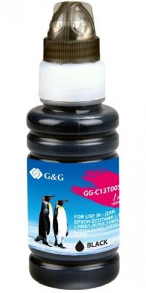 Чернила G&G GG-C13T00S14A черный 70мл для L1110, L3151, L3100, L3101, L3110, L3150 фото №19433