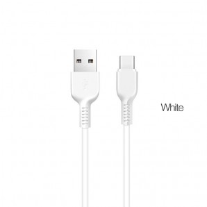 Кабель HOCO  X20 USB 2.0 - TYPE-C 2.0м, круглый, 3A, силикон, цвет: белый фото №19480
