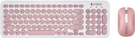 Беспроводная клавиатура Jet.A SlimLine KM39 W, белый-розовый фото №19573