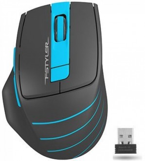 Мышь беспроводная A4TECH Fstyler FG30 USB 1000–2000 DPI серый/синий [fg30 blue] фото №19932