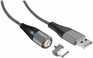 Кабель USB -Am/microB 5p 1.0м HOCO X52 Sereno, 2.4A, нейлон, магнитный, чёрный фото №20162
