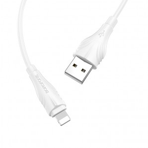 Кабель Borofone BX18 USB (m)-Lightning (m) 1.0м 2.4A силикон белый фото №20235
