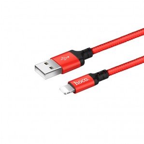 Кабель HOCO X14 USB (m)-Lightning (m) 1.0м 2.0A ткань красный фото №20240