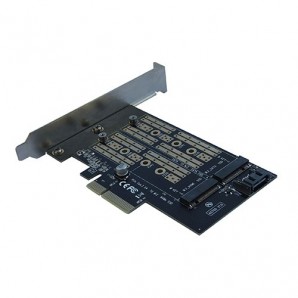 Адаптер AgeStar AS-MC02  PCI-E для M.2 SATA SSD+M.2 NVME SSD Card фото №20327