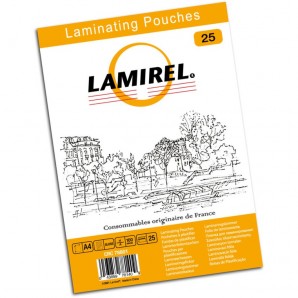 Плёнка для ламинирования Fellowes, 100мкм A4 (25шт) глянцевая 216x303мм Lamirel (LA-78801) фото №20639