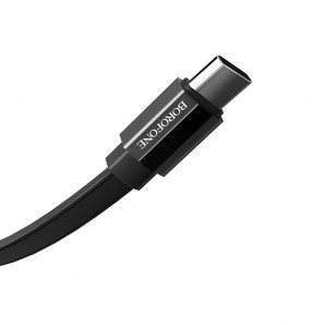 Кабель Borofone BU8 USB 2.0 - TYPE-C 1.2м 3.0A плоский черный фото №20686