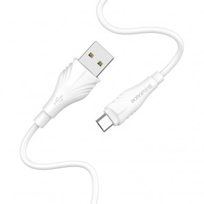 Кабель USB -Am/microB 5p 2.0м Borofone BX18 2.0A ПВХ белый фото №20798