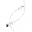 Кабель Borofone BX14 USB (m)-Lightning (m) 2.0м 2.4A силикон белый фото №20945