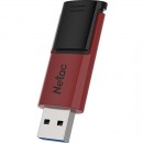 Память Flash USB 64 Gb Netac U182 Red , USB3.0, сдвижной корпус, пластиковая чёрно-красная фото №20951