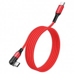 Кабель HOCO U100 USB 2.0 - TYPE-C 1.2м 20W 180° нейлон красный фото №21029