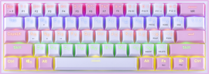 Клавиатура Redragon Fizz RGB, Механическая тихая, 61 клавиш бело-розов. фото №21251