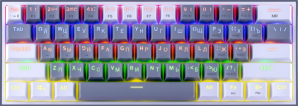 Клавиатура Redragon Fizz RGB, Механическая тихая, 61 клавиш серо-бел. фото №21252
