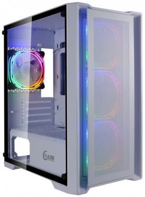 Корпус Powercase Alisio X4W, Tempered Glass, 4x 120mm 5-color fan, белый, ATX  (CAXW-L4) фото №21330