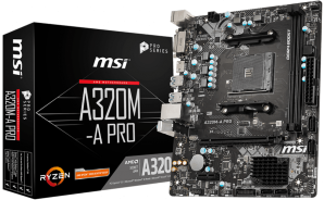Комплект Материнская плата MSI Soc-AM4 A320M-A PRO + Процессор AMD A6 9500E фото №21484