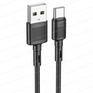 Кабель HOCO X83 USB 2.0 - TYPE-C 1.0м, круглый, 3.0A, силикон, чёрный фото №21626