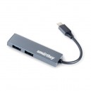 Разветвитель USB 3.0 Smartbuy 460С Type-C -> 2 порта USB, металл.корпус, серый (SBHA-460C-G) фото №21726