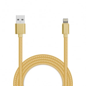 Кабель Jet.A USB - 8-pin для Apple JA-DC44 2м золотой (в оплётке, USB2.0/lightning 8pin, 2A) фото №22120