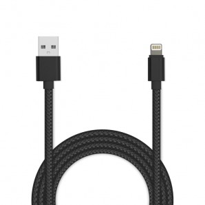 Кабель Jet.A USB - 8-pin для Apple JA-DC44 2м чёрный (в оплётке, USB2.0/lightning 8pin, 2A) фото №22122