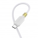 Кабель USB -Am/microB 5p 1.0м Borofone BX59 2.4A белый, золотая вставка фото №22301