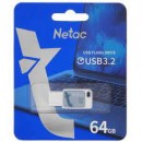 Память Flash USB 64 Gb Netac UA31 , USB3.2, голубая фото №22414