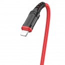 Кабель Borofone BX67 USB (m)-Lightning (m) 1.0м 2.4A ткань, красный фото №22477