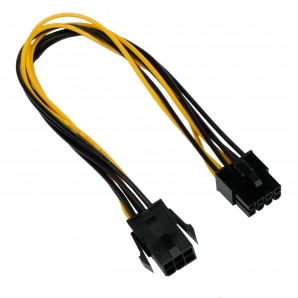Кабель питания PCIe Cablexpert CC-PSU-68-30CM, PCIe 6pin(F) / PCIe 8pin(M), медн.проводник, 30см фото №22517