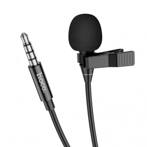Микрофон HOCO, L14, Lavalier, пластик, кабель AUX, чёрный фото №22640