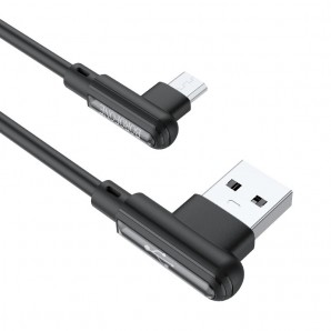 Кабель USB -Am/microB 5p 1.0м Borofone BX58 3A силикон черный боковой фото №22712