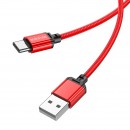 Кабель Borofone BX87 USB 2.0 - TYPE-C 1.0м 3.0A ткань красный фото №22928