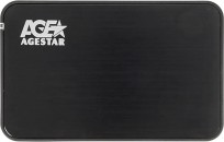 Внешний корпус AgeStar 3UB2A8-6G (BLACK) USB3.0, сталь+пластик, черный, безвинтовая конструкция фото №23305