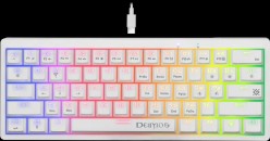 Клавиатура Defender Deimos GK-303 RU,RGB,Механика 61кн,корич.свитчи,белый фото №23315