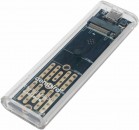Внешний корпус Gembird EEM2-NVME-2, USB 3.1 для M2 NVME порт Type-С, пластик, прозрачный, коробка фото №23480