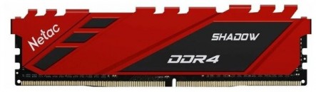 Память DDR IV 16GB 3200MHz Netac Shadow CL16 1.35V / NTSDD4P32SP-16R / Red / with radiator фото №23511